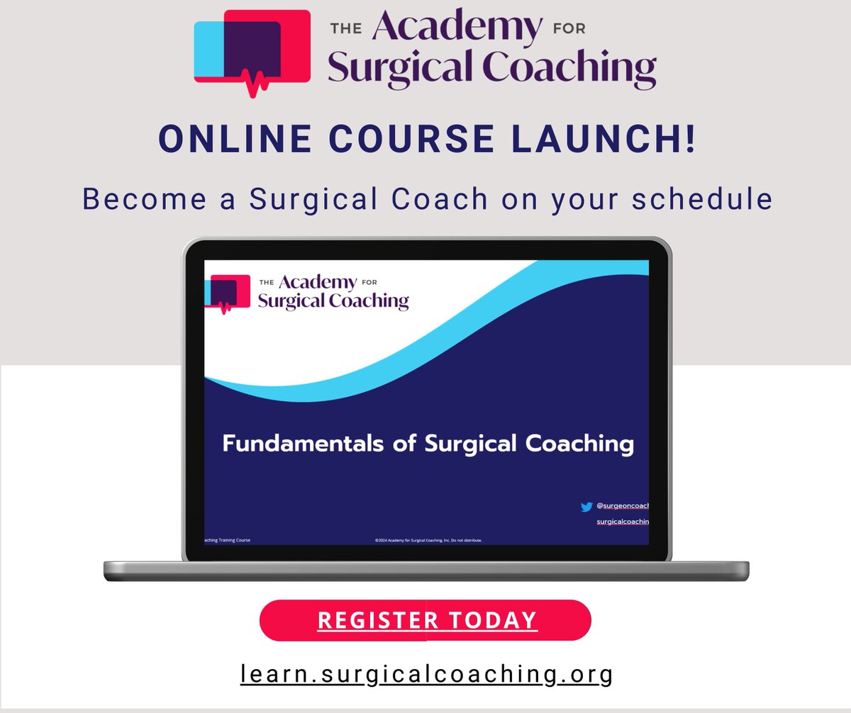 Become a surgical coach today! Introducing our online hybrid course. learn.surgicalcoaching.org/course/the-fun…