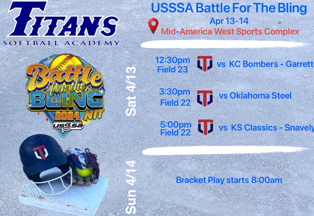 T-minus 5 days until Titans Softball Academy07 opening day! #usssa #TitanUp