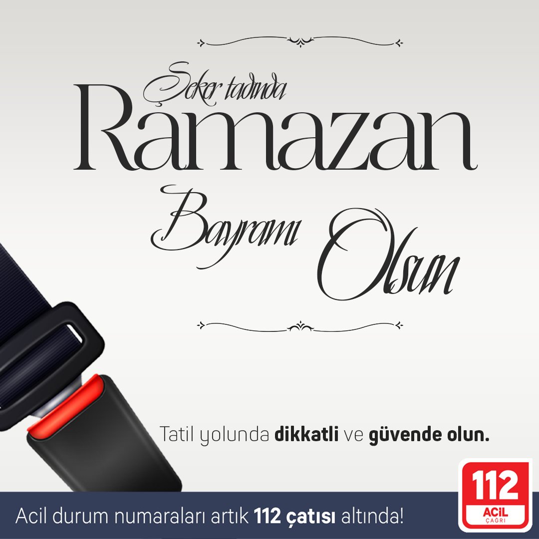 112 Acil Çağrı Merkezleri (@112teknumara) on Twitter photo Milletimizin Ramazan Bayramı Mübarek Olsun.
Tatil yolunda dikkatli ve güvende olun.
<a href="/TC_icisleri/">T.C. İçişleri Bakanlığı</a> <a href="/illeridaresi/">İller İdaresi Genel Müdürlüğü</a> Milletimizin Ramazan Bayramı Mübarek Olsun.
Tatil yolunda dikkatli ve güvende olun.
<a href="/TC_icisleri/">T.C. İçişleri Bakanlığı</a> <a href="/illeridaresi/">İller İdaresi Genel Müdürlüğü</a>
