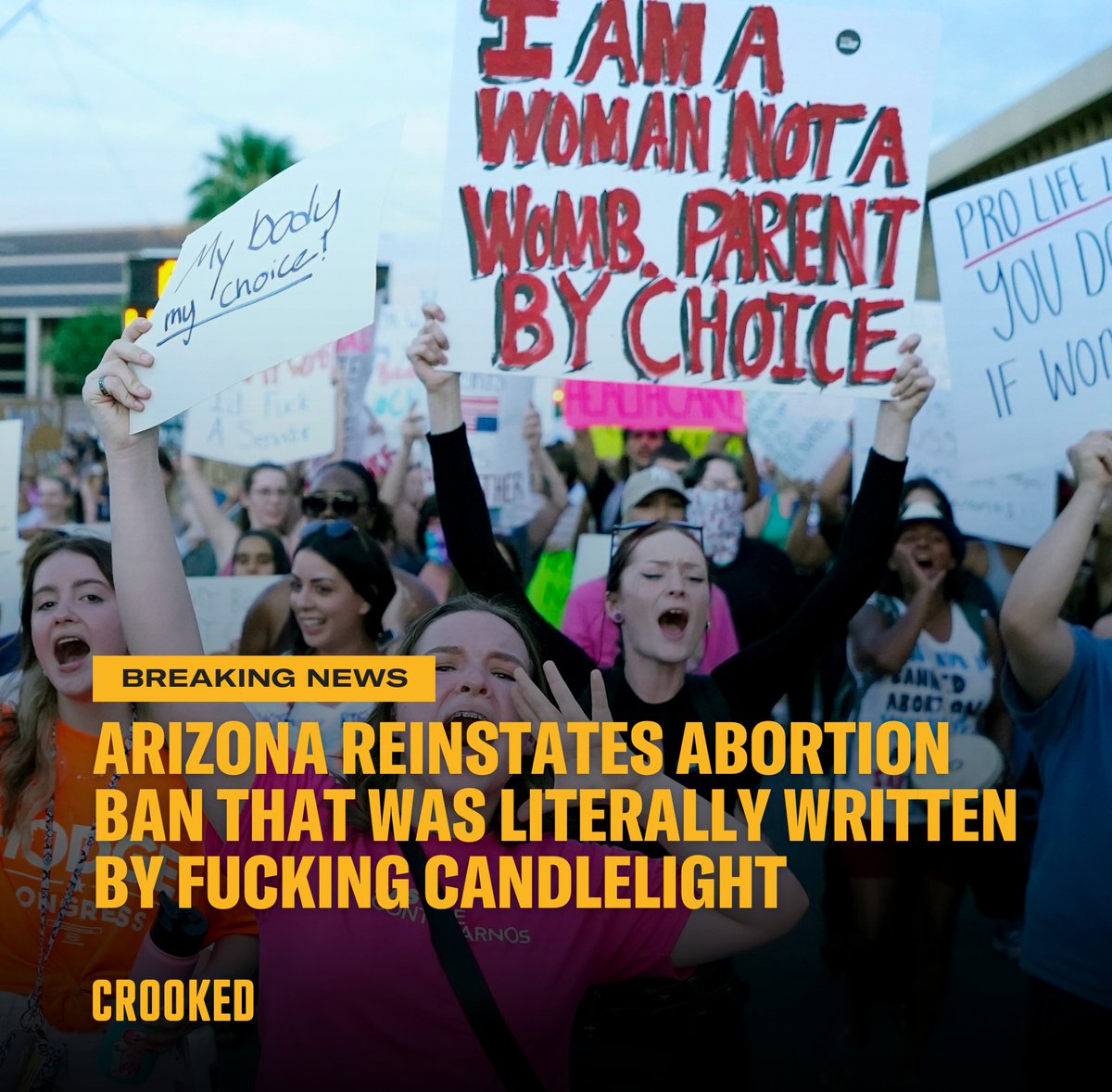 We are literally moving backwards. #CrookedMedia #Arizona #ReproductiveRights #Abortion