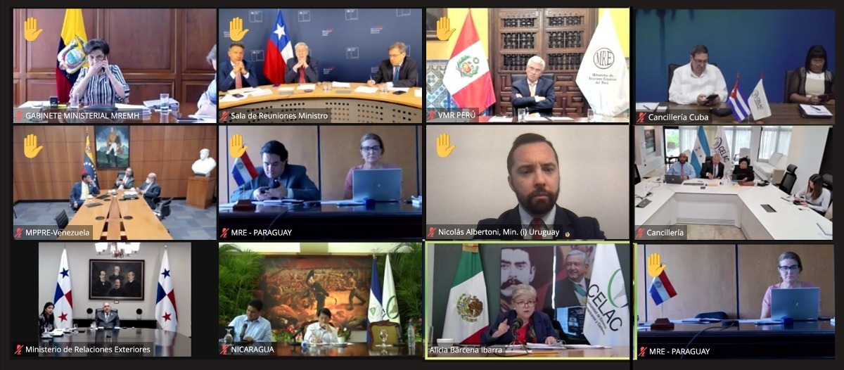El subsecretario @N_Albertoni participó hoy de la Reunión Extraordinaria de Ministros de RREE de la CELAC para tratar los lamentables hechos ocurridos el 5 de abril en la Embajada de México en Quito. En esa instancia, Uruguay volvió a expresar su enfática condena a lo sucedido.