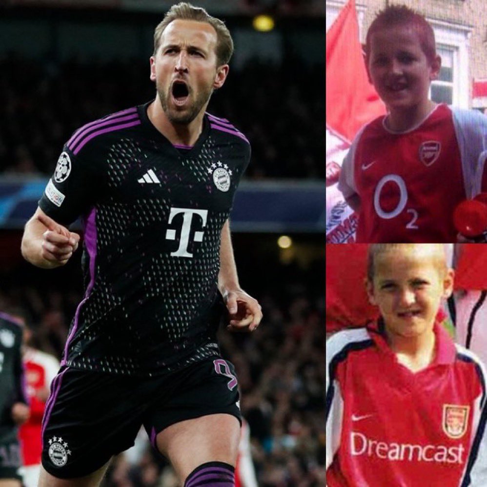 penaltiworld's tweet photo. En la Premier League, con el Tottenham, Harry Kane marcó 14 goles en 17 partidos al Arsenal. Y en la UEFA Champions League, con el Bayern Munich, ya les marcó a Los Gunners. Sí, lleva 15 GOLES OFICIALES contra el club que lo descartó cuando era niño. CLIENTAZAZOS. https://t.co/PxQiWRjcZ4