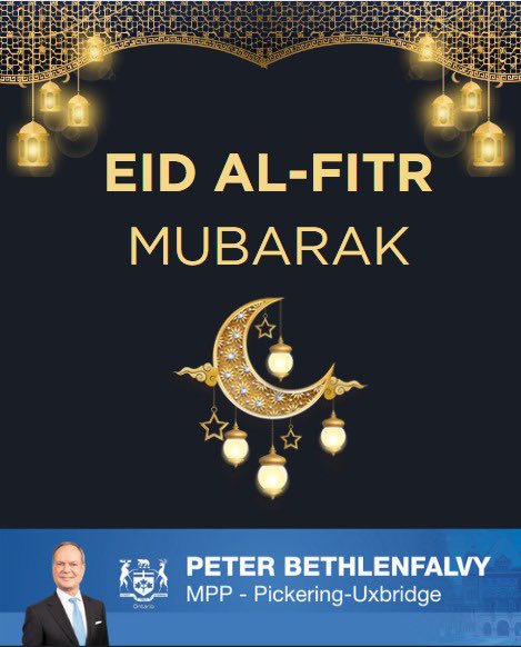 Wishing all Muslim Ontarians a blessed #EidAlFitr tonight.