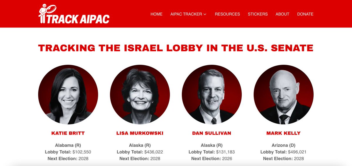 We've made it easy for you to track the Israel Lobby in the U.S. Senate! Check it out! 👇 #RejectAIPAC trackaipac.com/us-senate