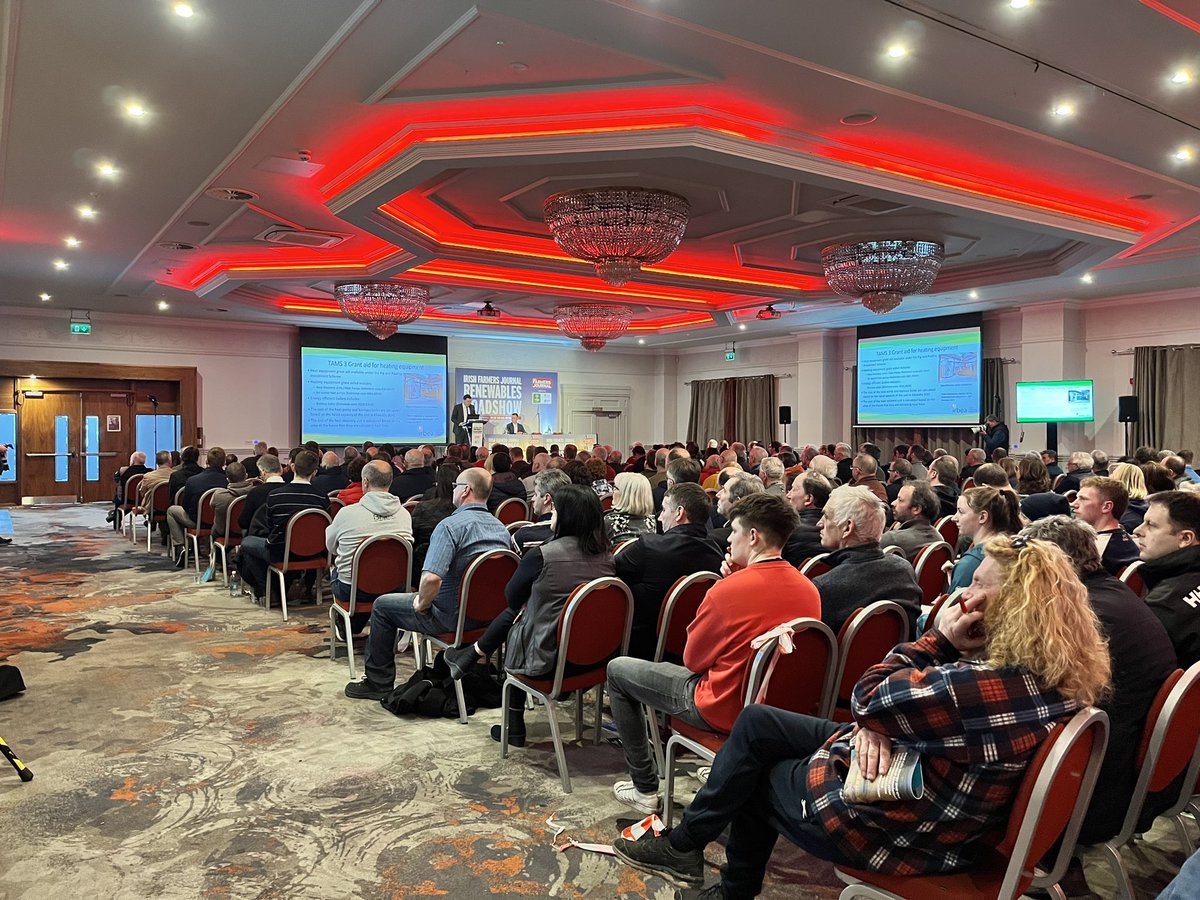 The crowd at the first Renewables Roadshow in Cork hearing real-life case studies about how renewables work and can be profitable on farm level. #IFJrenewables