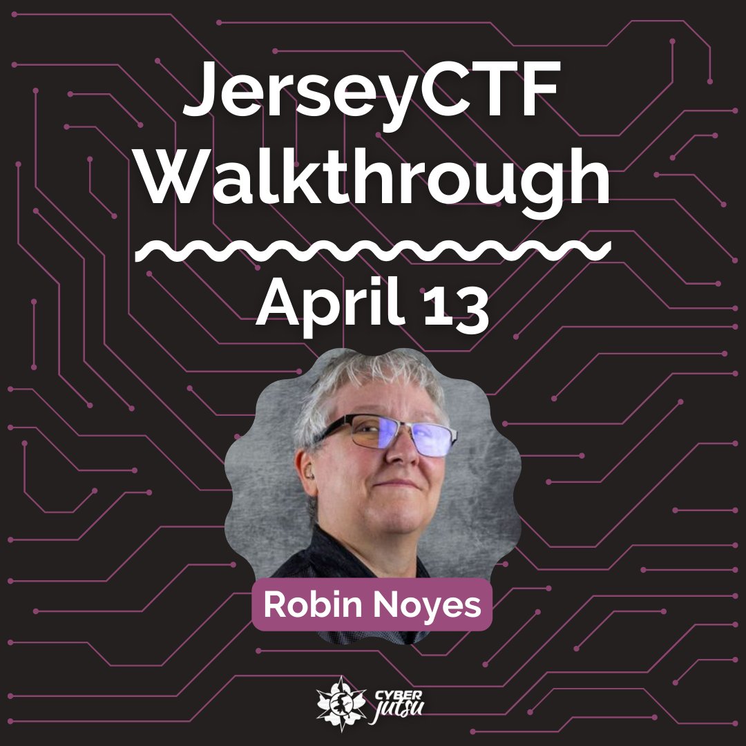 Join us on April 13 for a walkthrough of the FTK imager file from JerseyCTF. Learn how to mount and analyze an AD1 formatted memory dump (volatile memory) image file with instructor Robin Noyes. Register today! womenscyberjutsu.org/events/EventDe…