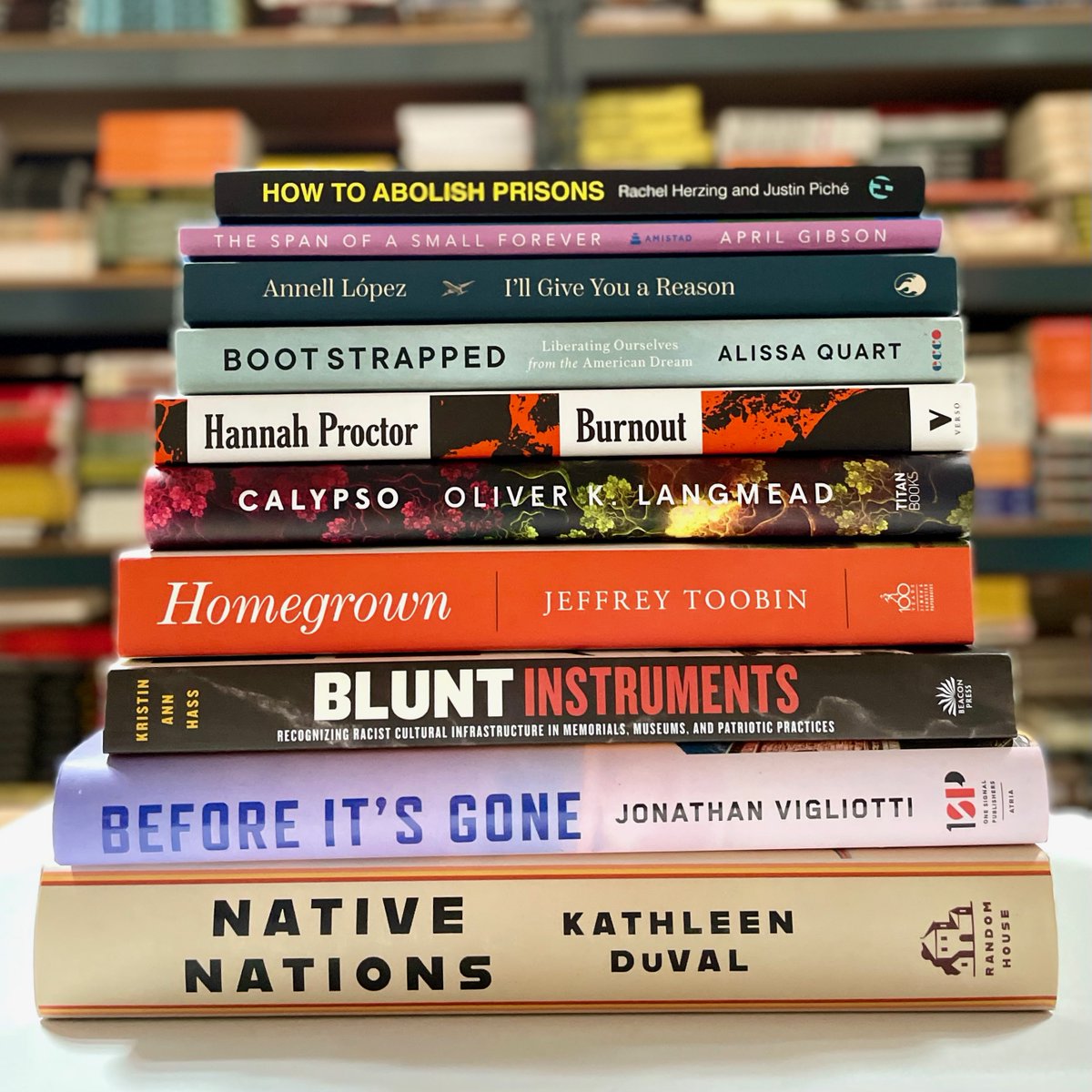 Don’t be intimidated by this stack—we just wanted to show off some of the new titles that AK Distro has gotten on our shelves this week. From fiction to prison abolition, there are some great spring reads waiting for you over at akpress.org!