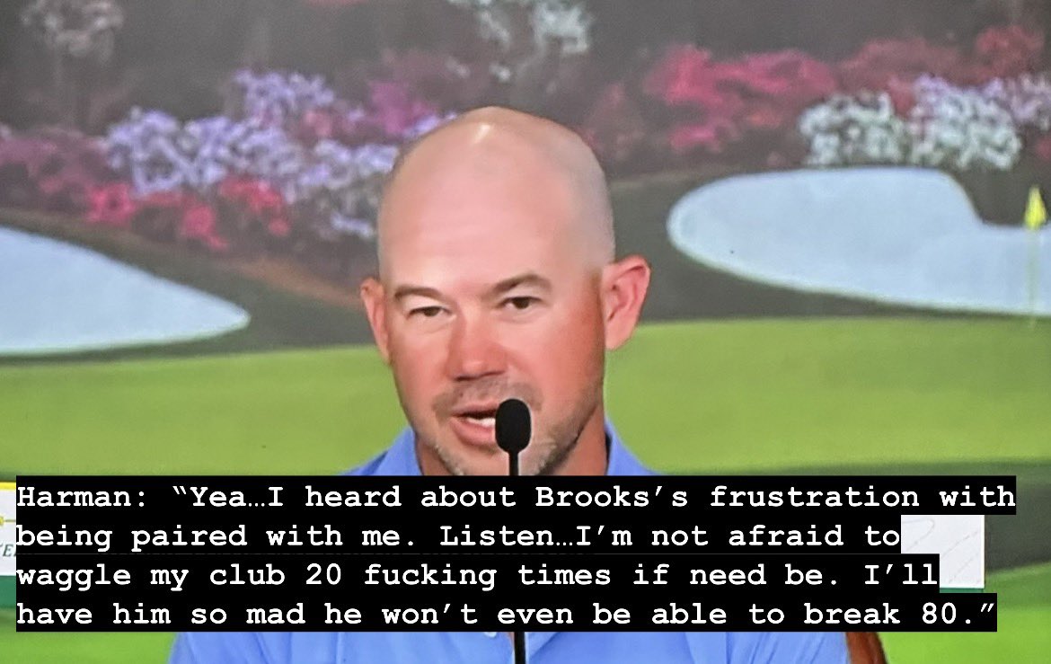 Wow 🍿

Harman’s response to Brooks 👀⬇️

The tension golf needs 🔥