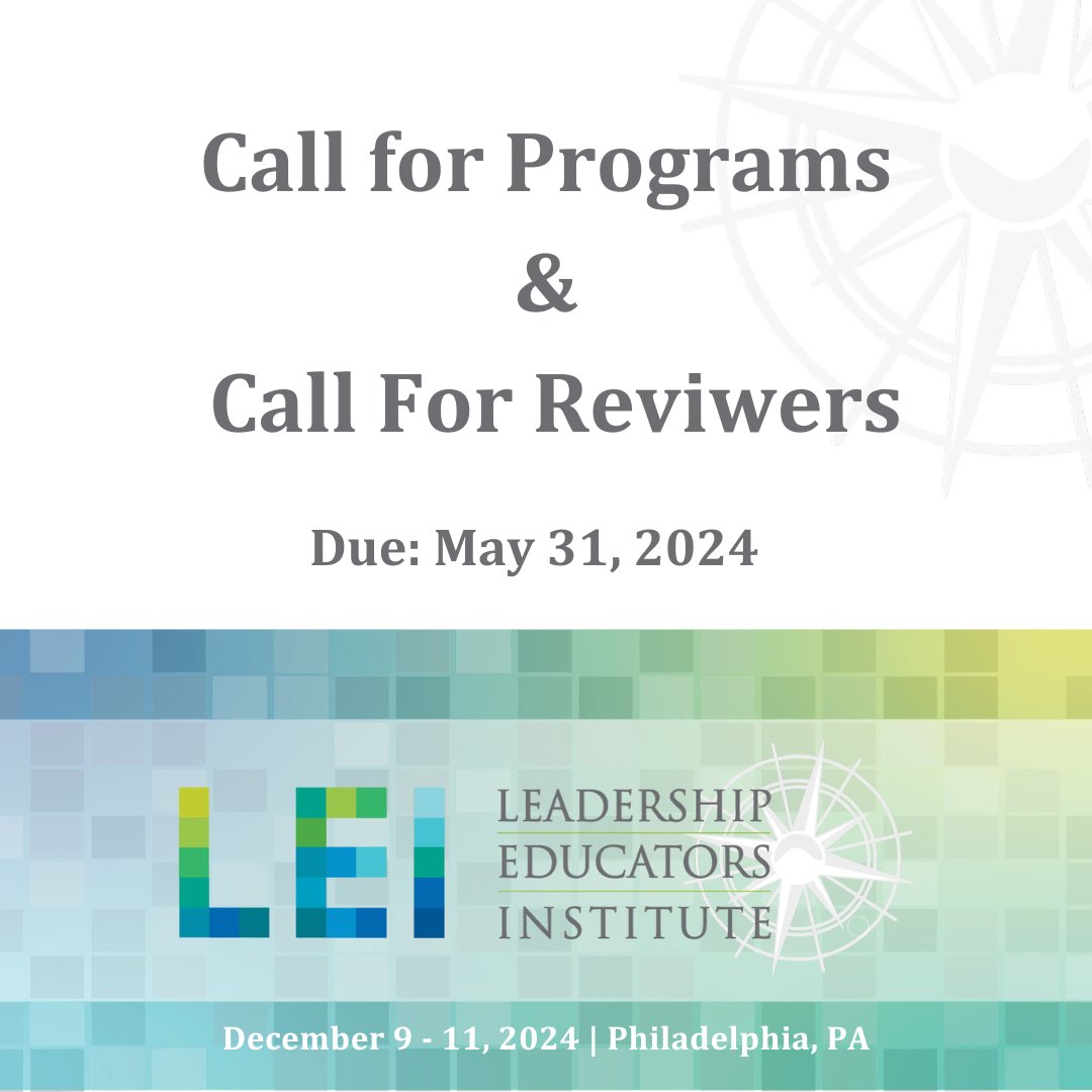 Shape the leadership education conversation at this year's #LEI2024 in Philadelphia, PA. Submit a program proposal by May 31, 2024 to foster others’ learning and highlight your work, scholarship, and ideas. naspa.org/events/2024-le…