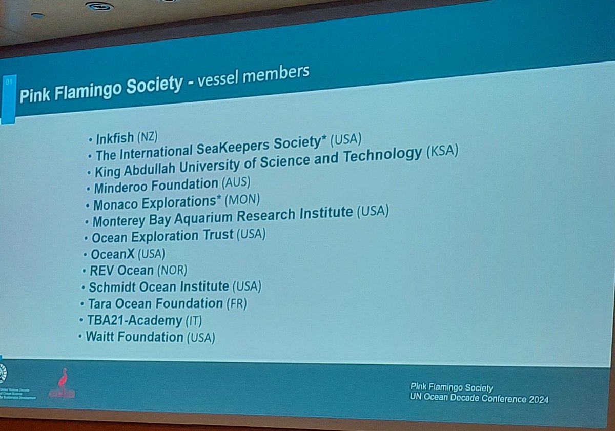 'We need to work together, to contribute the most and collaborate with each other'. Eric King from @SchmidtOcean shared some insights about The Pink Flamingo Society and the work currently underway by this coalition of philantropic organizations. #OceanDecade24 #oceandecade…