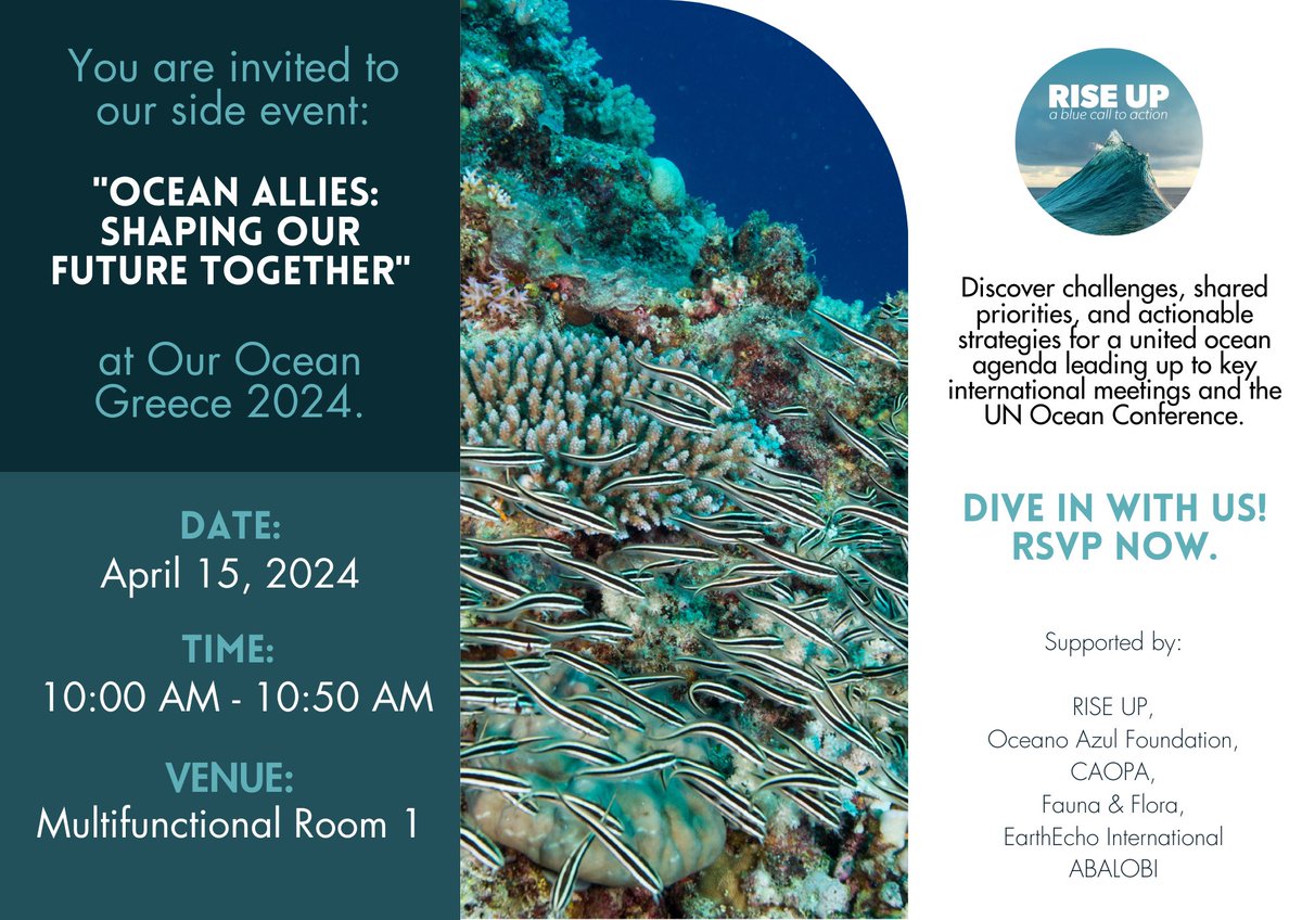 🌊 Ocean Allies: Shaping Our Future Together Hosted by @RiseUp4theOcean 15 APRIL 10AM RSVP: docs.google.com/forms/d/e/1FAI… #RiseUp4theOcean #OurOceanGreece