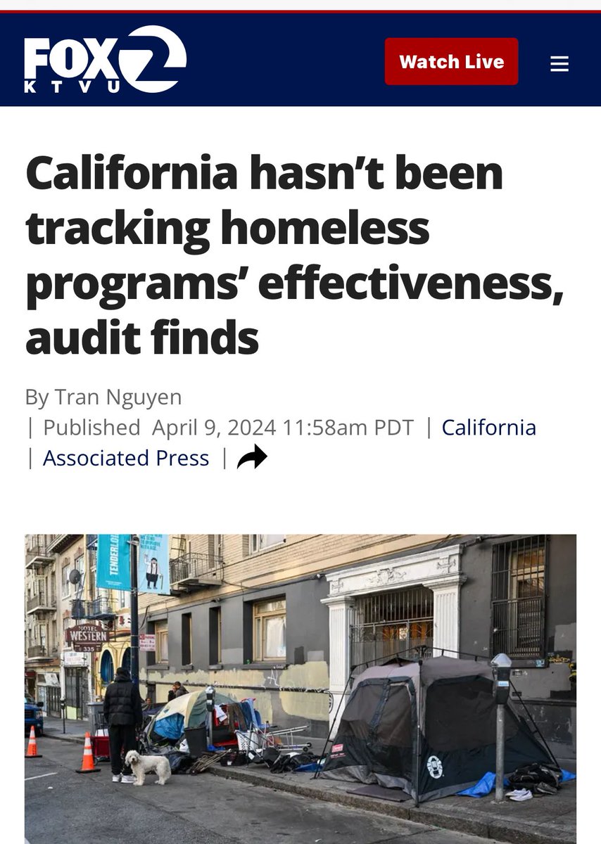 Homelessness has increased 51% in CA since Prop 47 passed and essentially decriminalized hard drugs like fentanyl and meth in 2014. Meanwhile, homelessness decreased 11% in the rest of the country combined. A recent audit found: “California spent $24 billion to tackle