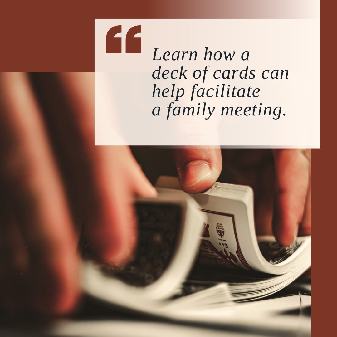 Family meetings can be tricky. How do you engage everyone and not shut down ideas? Steve Legler suggests using a deck of cards. Learn how this simple strategy can make family meetings more productive. familywealthlibrary.com/post/mastering… #familymeetings #familybusiness #meetingfacilitation