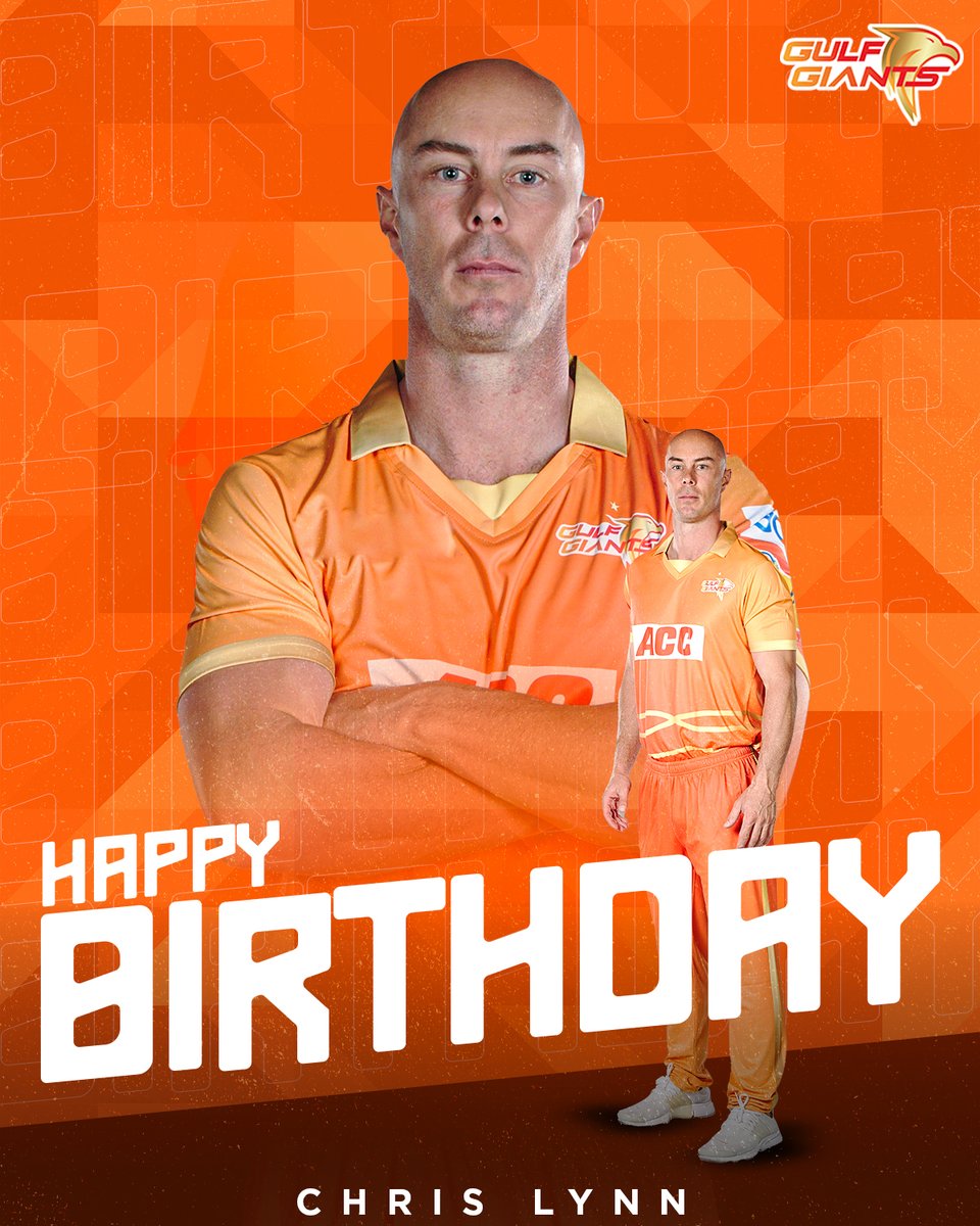 Here’s to another year of entertaining us with more smashing hits. 💥 We wish the dashing Chris Lynn a very #HappyBirthday. 🎂 #BringItOn #GulfGiants #Adani