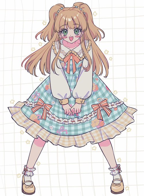 「full body plaid dress」 illustration images(Latest)