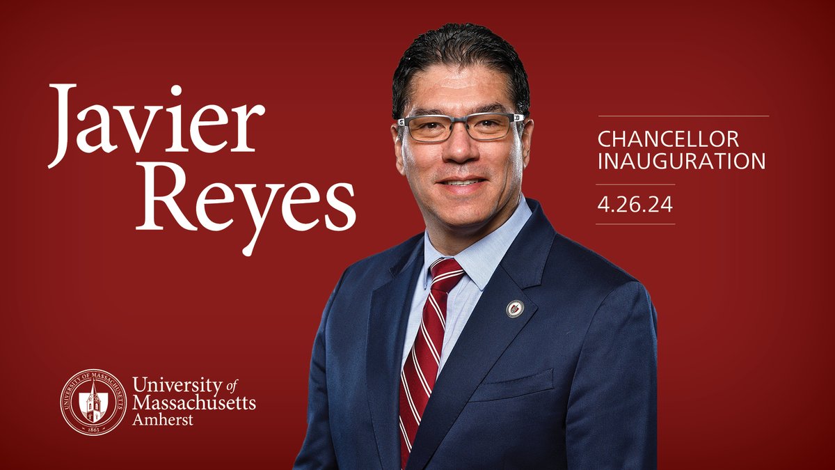 Join us in celebrating the inauguration of Javier Reyes, the 31st leader of the University of Massachusetts Amherst. 

🗓️ Friday, April 26, 2024
📍 Mullins Center 
🕥 10:30 a.m.

🔗 Registration and featured events can be found here: bit.ly/3J4VqfW