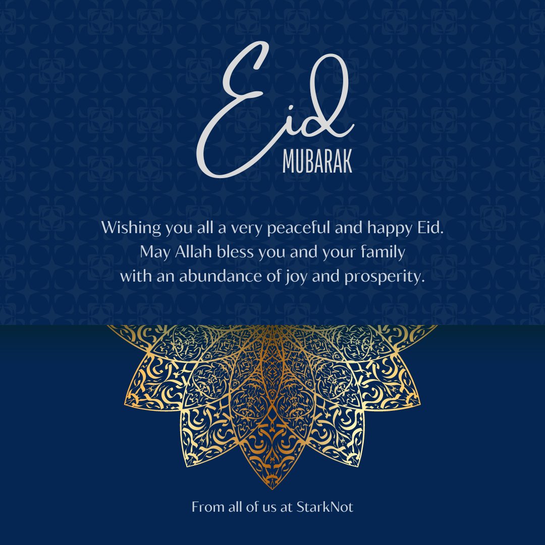 We the entire team of StarkNot wish all our esteemed partners, token holders and Community members Happy Eid!☪️

#EidMubarak #StarkNot #Memenot #Web3