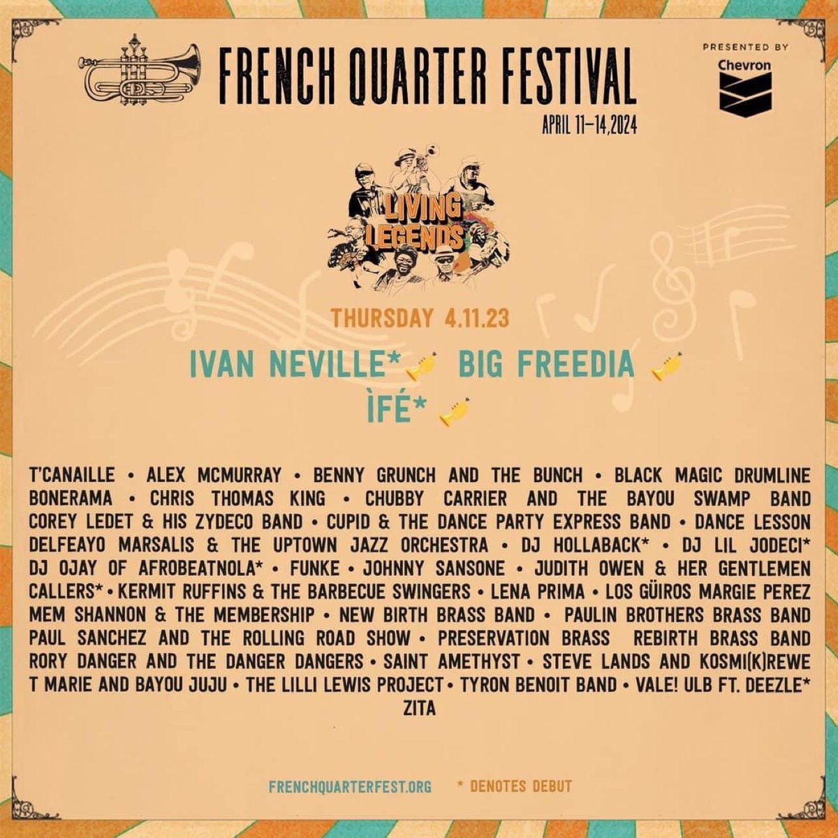 Yes indeed ya’ll!! #IvanNeville & Friends at the #FrenchQuarterFestival this Thu., 4/11 down in #NewOrleans, the #GreatestPlaceOnEarth ⚜️⚜️⚜️ Free Admission 🎫 or grab your VIP Experience tickets on sale now!! frenchquarterfest.org #nola #ivannevilleandfriends #frenchquarter