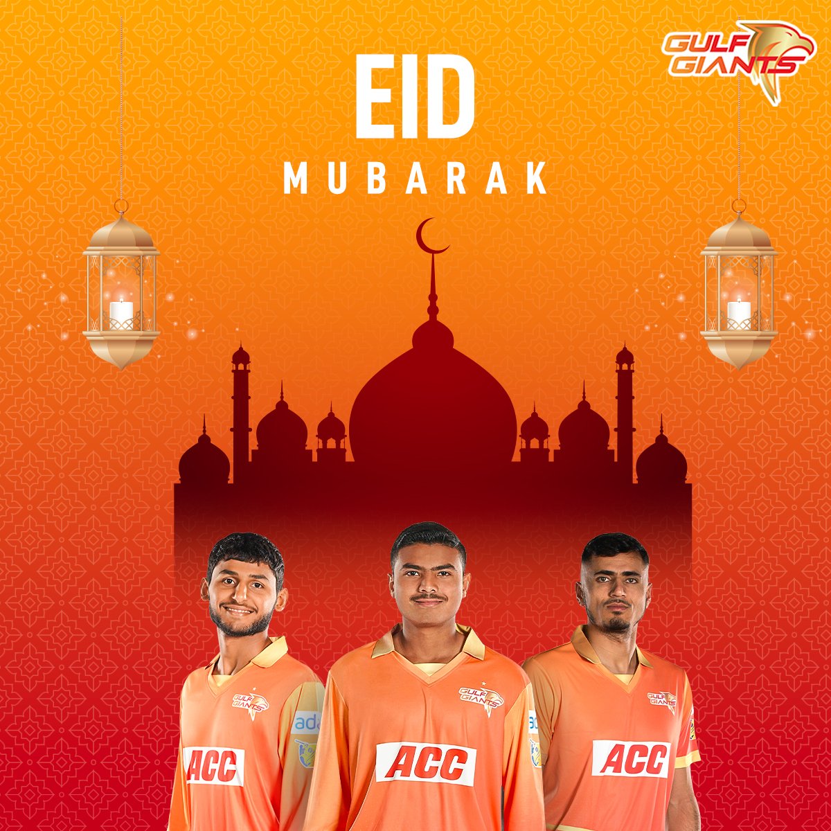Eid Mubarak 🌙 May this Eid bring happiness, prosperity and good health to you all. 🙌 #GulfGiants #BringItOn #Adani