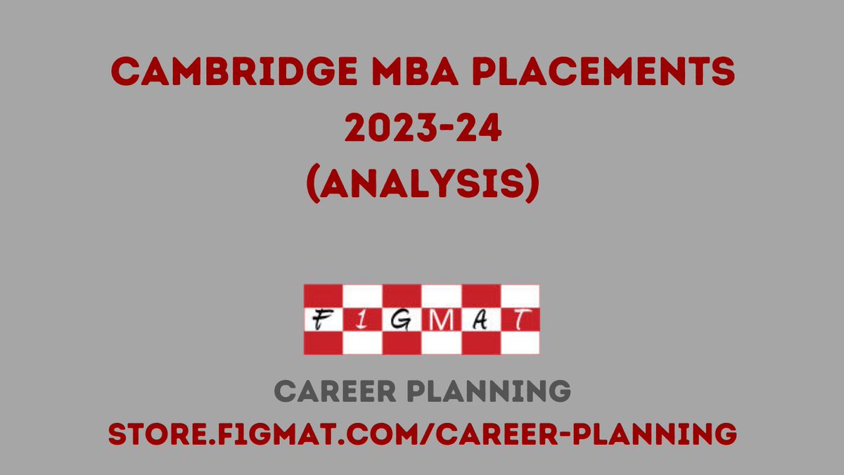 Read: Cambridge Post-MBA Placements - By Industry & Function (2023 Graduating Class)
f1gmat.com/cambridge-post…

#cambridgejudge #cjbs #cambridge #askAtulJose #mbaconsultant