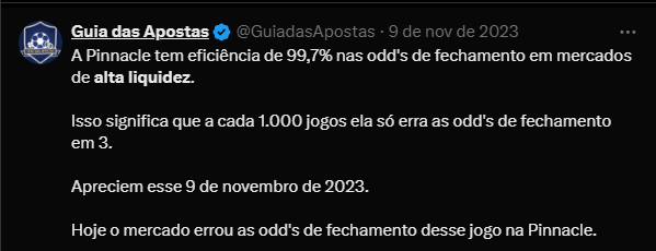 lcspuskas7's tweet photo. @GuiadasApostas >se gabar de clv positivo ocasionado por notícia de ultima hora
>esperar resultado positivo pra dizer que "entende muito de futebol" numa bet de clv negativo em alta liquidez

intelectuais do nicho denominam isso como Efeito Guia Alfieri da Silva https://t.co/jvJcpDmQyM