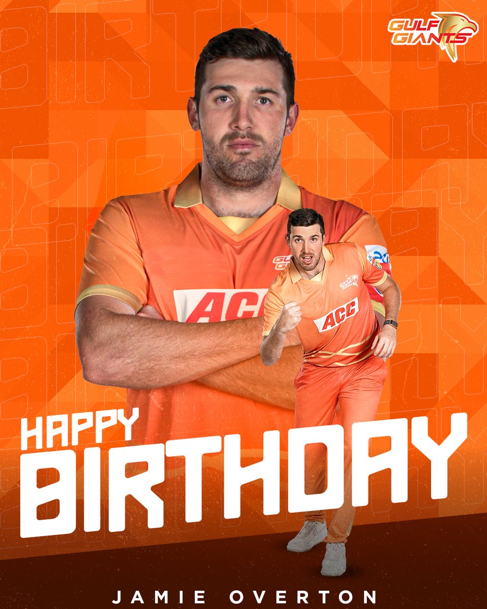 Here's to Over-𝒕𝒖𝒓𝒏𝒊𝒏𝒈 a year older! 😉 Sending birthday wishes to our Giant Jamie Overton. 🎉 #BringItOn #GulfGiants #Adani