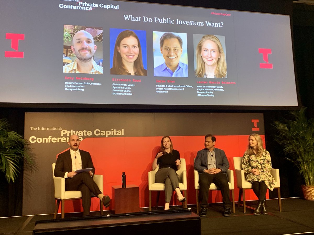 Hats off to @theinformation team on an outstanding conference today at the ⁦@NYSE⁩ #privatecapconf ⁦@coryweinberg⁩ ⁦@dottkhan⁩ @goldmansachs ⁦@MorganStanley⁩