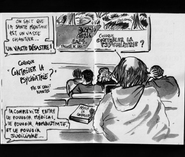 'Contrôler la psychiatrie?'
Croquis du colloque organisé à la faculté de droit de #Nantes le 9 et 10 avril 2024 (jour 1)
#droit #psychiatrie