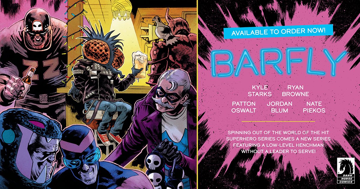 Minor Threats Presents: BARFLY is now available for preorder! From me, @RyanBrowneArt @BlumJordan and @pattonoswalt - that's an amazing creative team! You know how we do it - we're gonna take you on a ride, we're gonna make you laugh and might even make you cry! PRE-ORDER IT NOW!