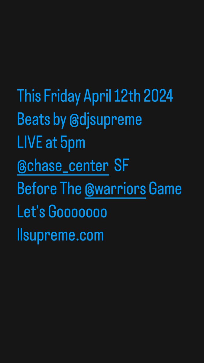 LL Supreme LIVE This Friday....