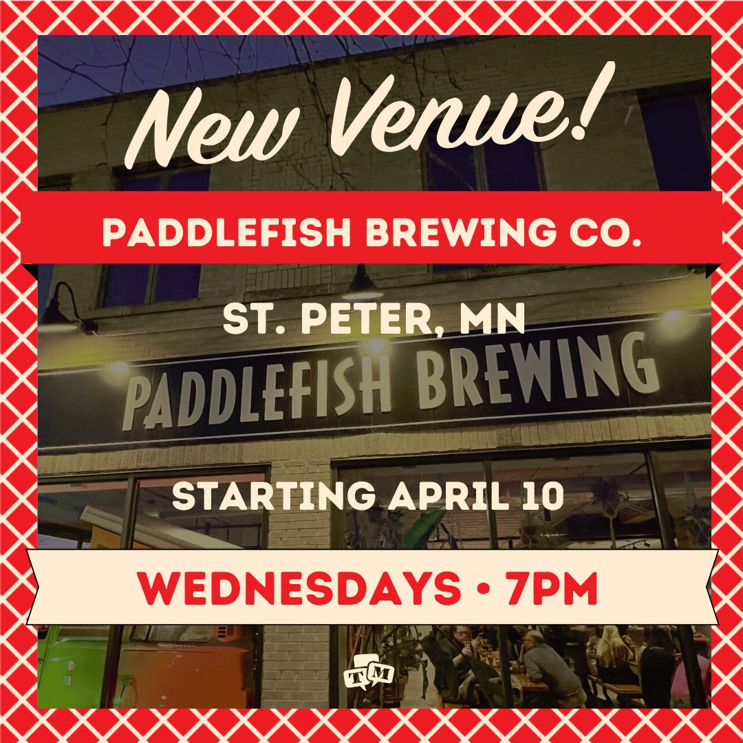 Tonight is our first night running trivia at Paddlefish Brewing Co. Assemble your crew and join us at 7pm!