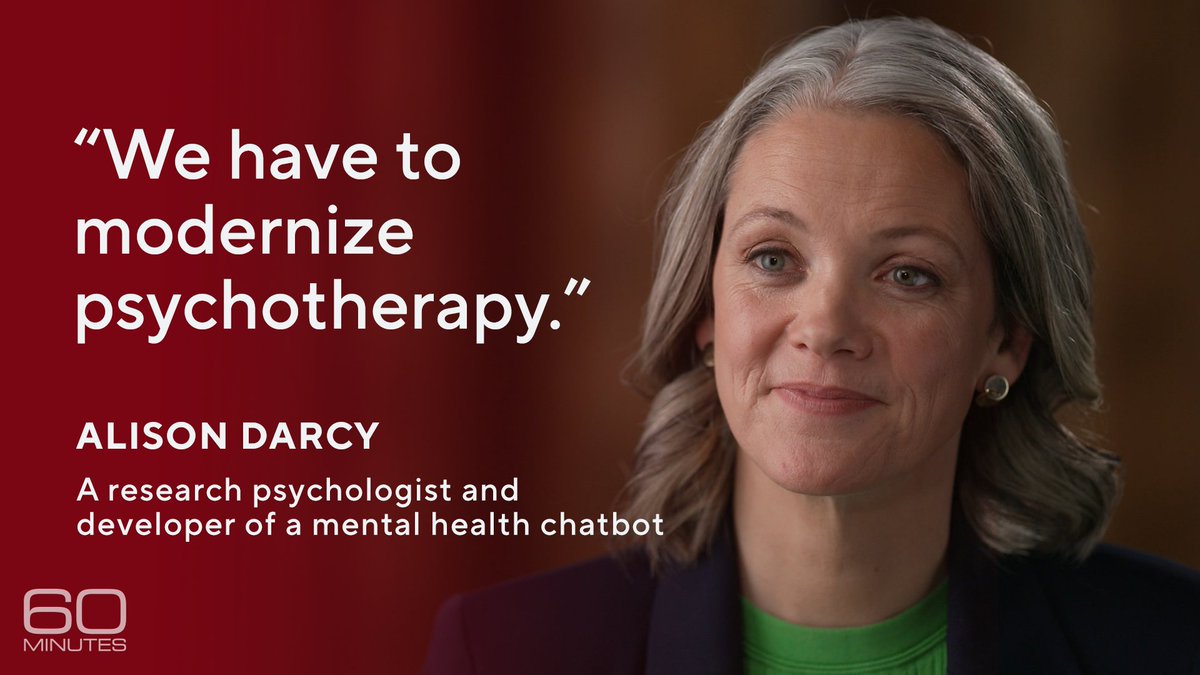 The field of psychotherapy hasn’t had a great deal of innovation since the basic architecture was created by Sigmund Freud in the 1890s, says research psychologist Alison Darcy. She developed a mental health chatbot called “Woebot.” cbsn.ws/3VUtT8I
