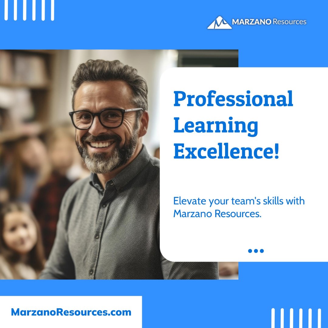 Advance your professional development with Marzano Resources. Our sessions, led by Dr. Marzano and/or his personally trained associates focus on skill-building, engagement, & real-world application. Partner with us for PD that elevates learning. 🔗:bit.ly/47F4vqS
