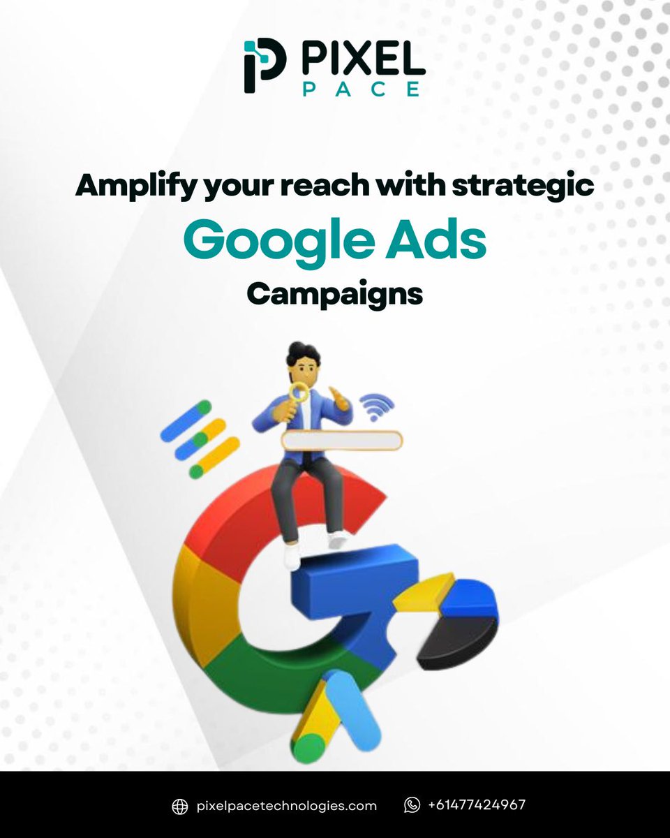 Say hello to Google Ads – your secret weapon for reaching the right audience, at the right time, with the right message! 💥
.
Visit Us: pixelpacetechnologies.com
or contact us at +61 477 424 967
.
#GoogleAds #GoogleAdsCampaign #OnlineAdvertising #SEO #pixelpacetechnologies