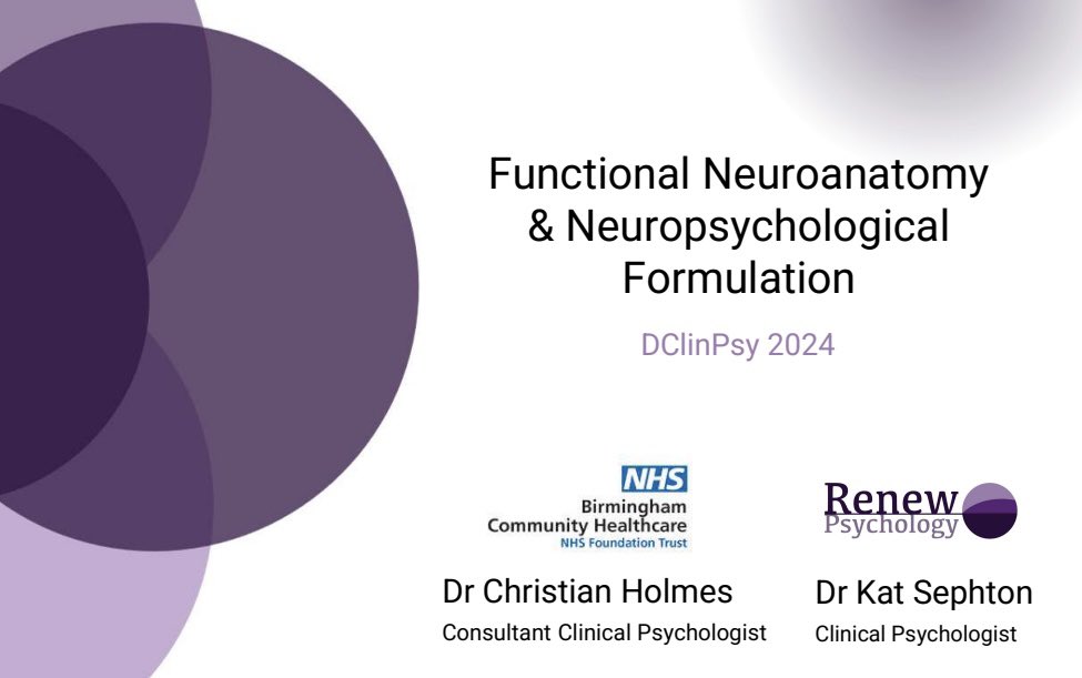 A great day with future clinical psychologists at Coventry DClinPsy today. Some great discussion and reflections as we practiced formulating a case of traumatic brain injury. Hopefully we met a few future neuropsychologists today!  #DClinPsy