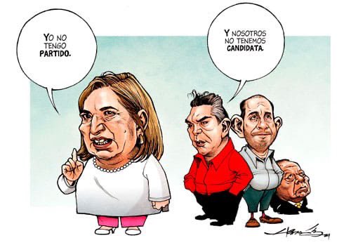 Así anda la #oposición a 50 días de la elección.

Gran cartón de @monerohernandez. 

#XóchitlSeCae #PRIAN #MoralmenteDerrotados #ClaudiaPresidenta #ClaudiaArrasa