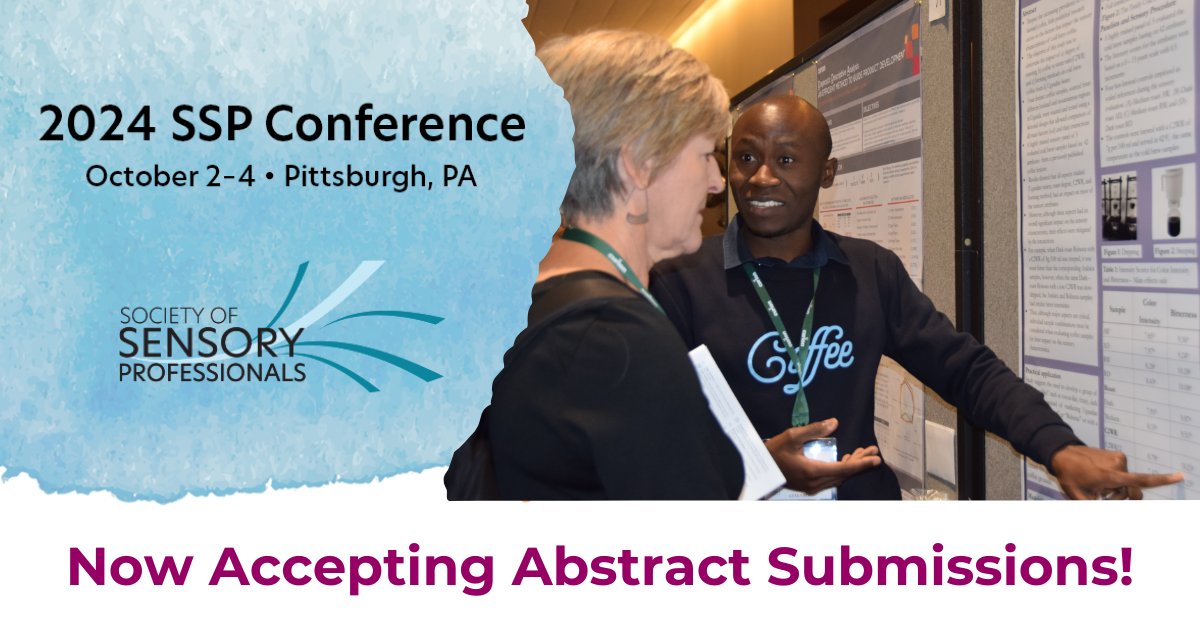 📢 Calling all sensory science researchers! Share your expertise at #Sensory2024. Abstract submission is officially open now through May 13! Don't miss this opportunity to showcase your work. View criteria and submit: bit.ly/3ToiwCW #SensoryScience #SensorySociety