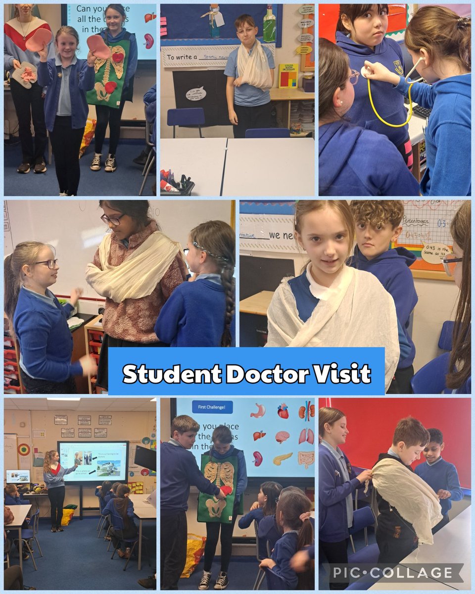 Blwyddyn 5 enjoyed having student doctors from Cwm Taff's Health Board join our class and run some fun workshops to help start our Summer Term topic. Diolch yn fawr! #readysteadygo #bcascience #bcahealth