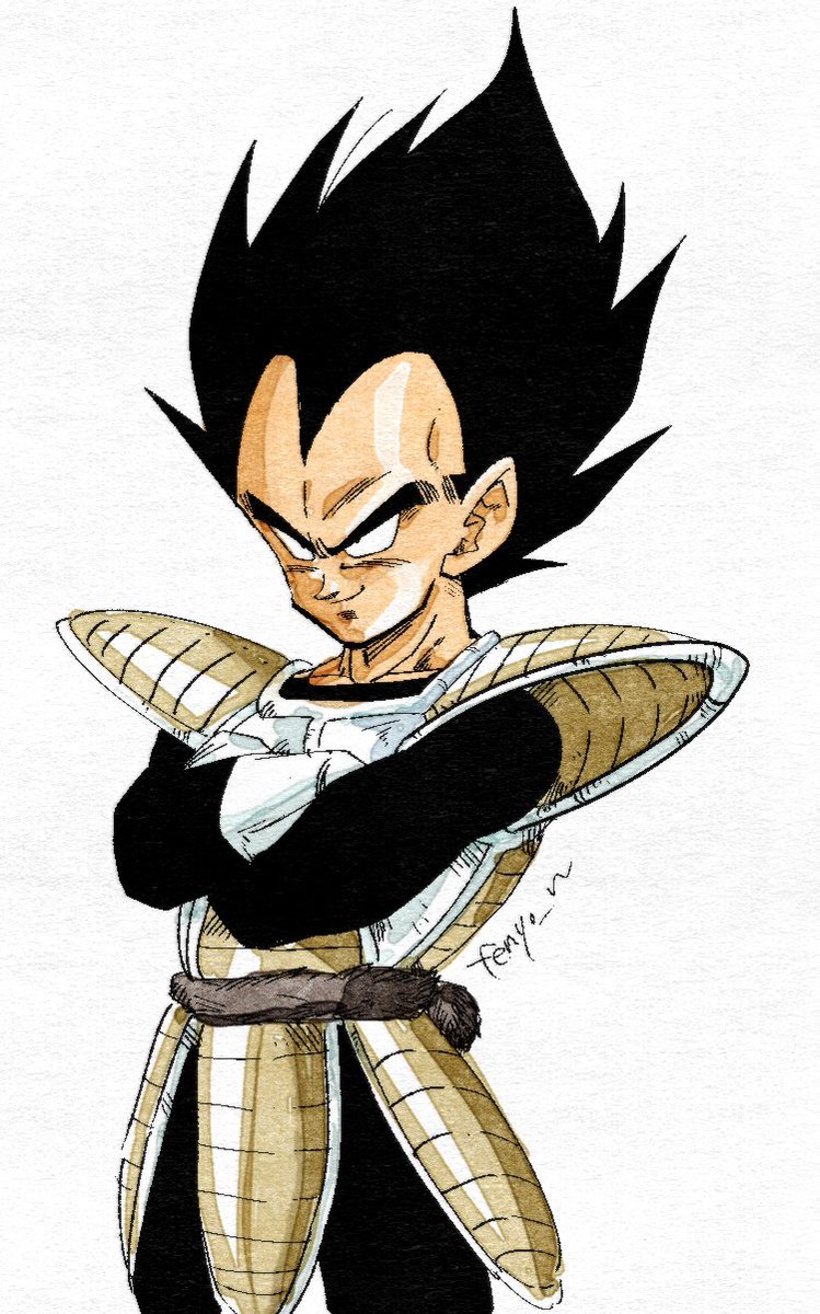 vegeta solo looking at viewer smile simple background black hair white background 1boy  illustration images