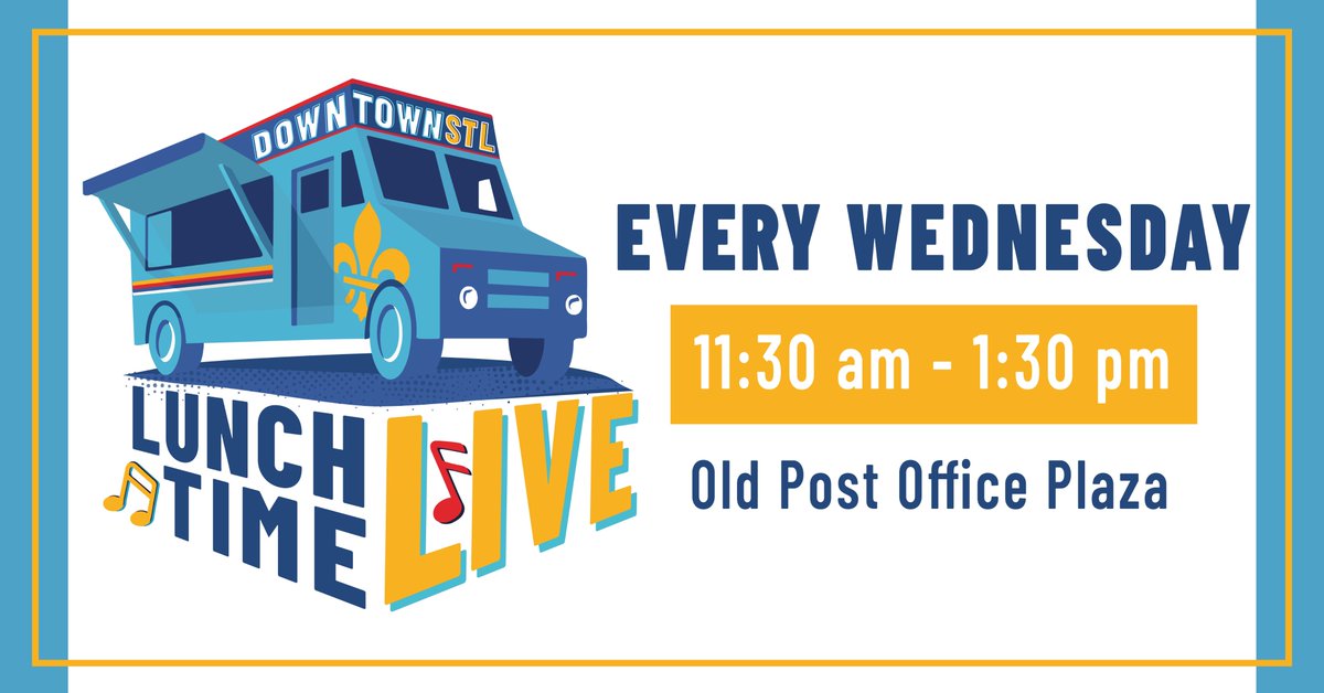DowntownStLouis's tweet photo. 🥳Celebrate 1⃣0⃣ years of Lunchtime Live!

@GreaterSTLinc 🤝 @stlcid https://t.co/oU5Sp36V2M