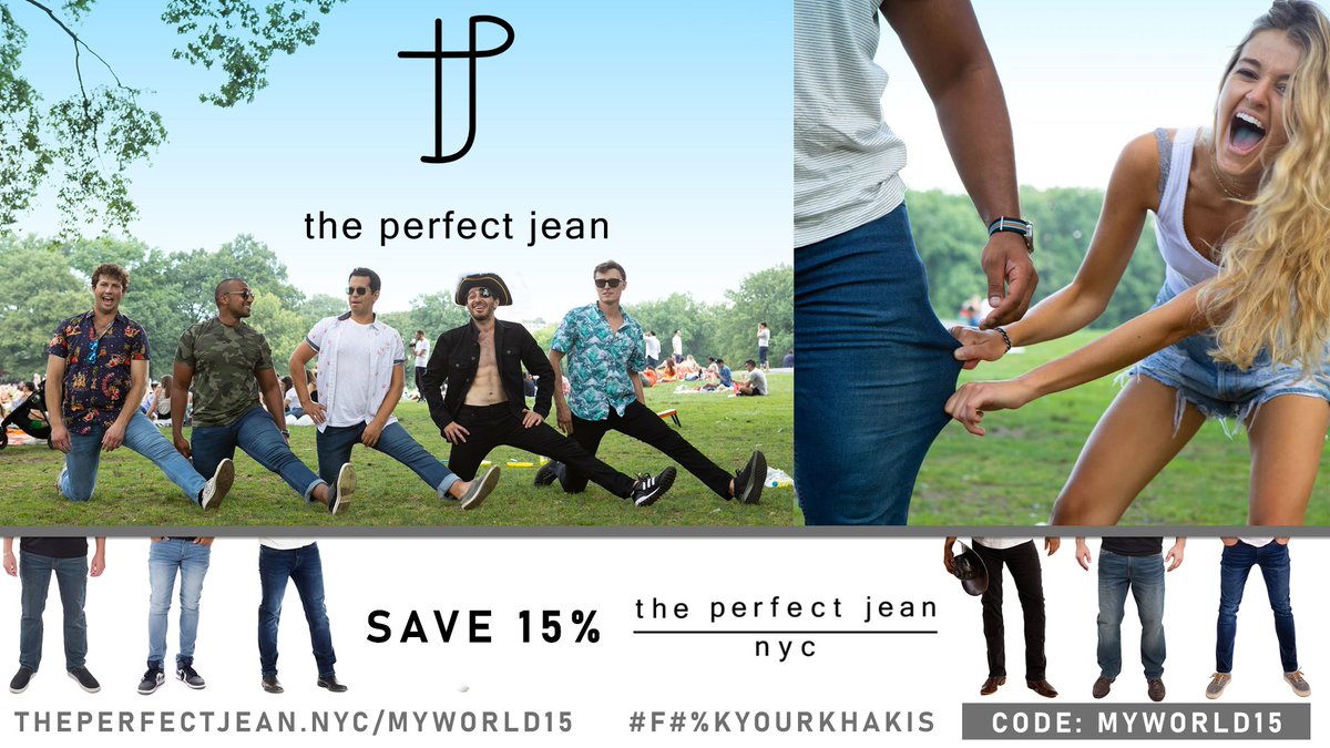 F*%k your khakis and get The Perfect Jean! Enjoy 15% off with the code MYWORLD15 at theperfectjean.nyc/MYWORLD15 #theperfectjeanpod @uncrushednuts