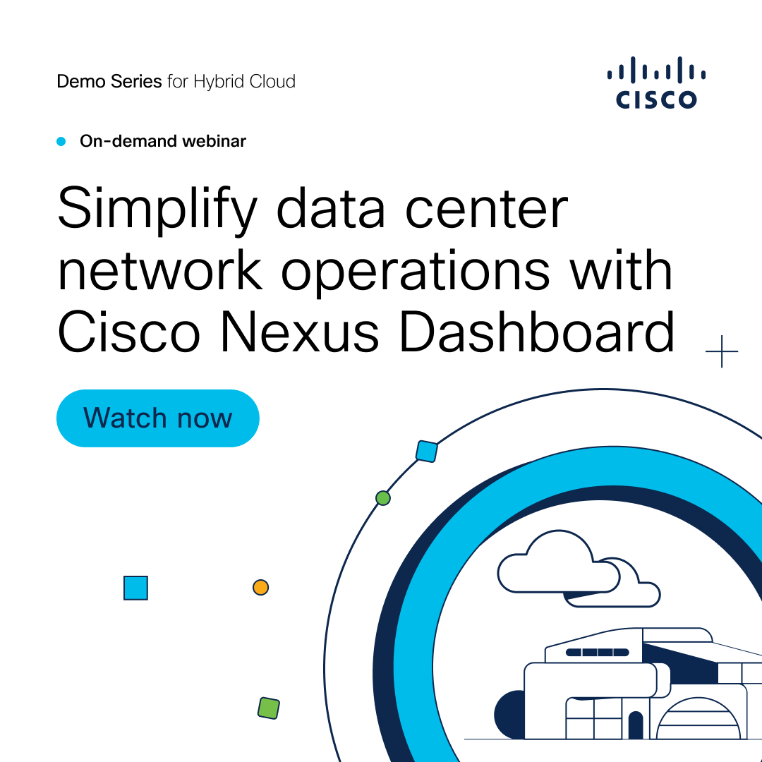 🤩 Discover the power of managing data center networks effortlessly. You’ll see demos, hear customer feedback, explore new features, and more. 
  
Watch now 👇🏽
cs.co/6018wejO0

#CiscoDCC #AIML