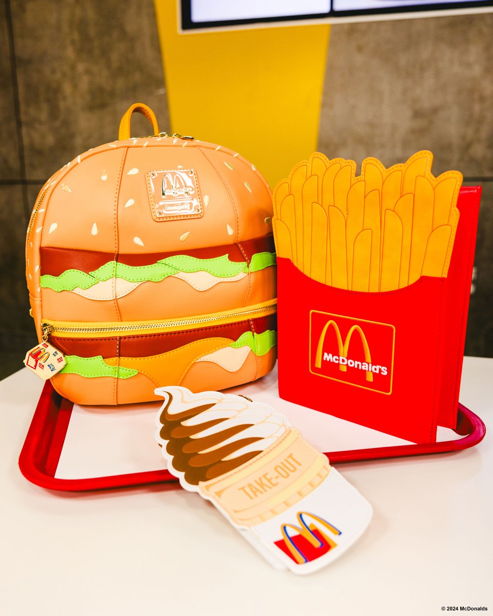 Hi, we’ll take a Big Mac backpack, a French fry notebook, and a soft serve card holder.