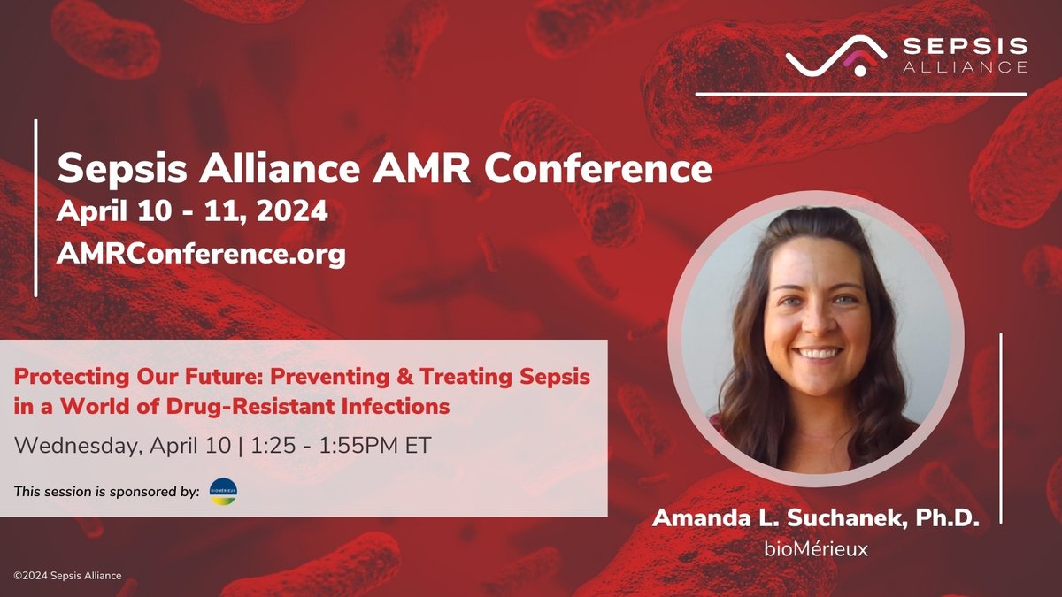 We are proud to support the Sepsis Alliance AMR Conference! Join us tomorrow at 1:25 PM ET to learn how sepsis treatment & prevention is evolving as drug-resistant infections become more common. 👉 Register for free bit.ly/4cSj8cK #SepsisAllianceAMR #AMRConference
