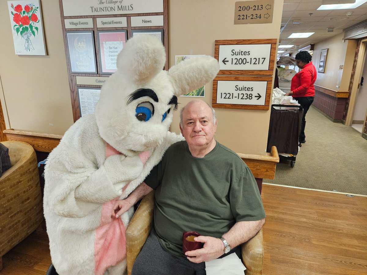 Residents got a surprise visit from the Easter bunny! Look at all the beautiful smiles!