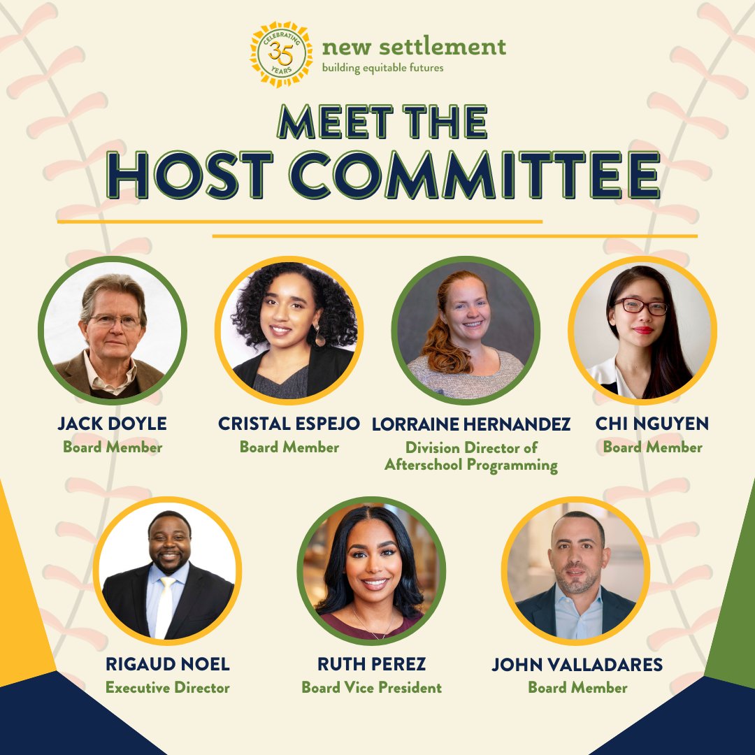 Meet the power behind the pitch! Introducing our Host Committee for New Settlement's 2024 Spring Benefit at Yankee Stadium. They've been working tirelessly to make this celebration unforgettable. Join us as we honor 35 years of community impact in the Bronx. #NewSettlementBenefit