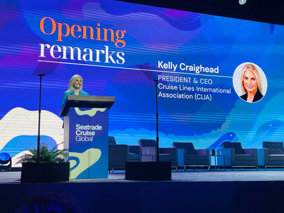 Today at #STCGlobal, CLIA President & CEO Kelly Craighead delivered the State of the Global Cruise Industry Keynote Address, highlighting Cruise's strong sustainability agenda and the resiliency of the global industry. ➡️ Learn more: bit.ly/CLIASOTCI2024?… 🛳️ #WeARECruise