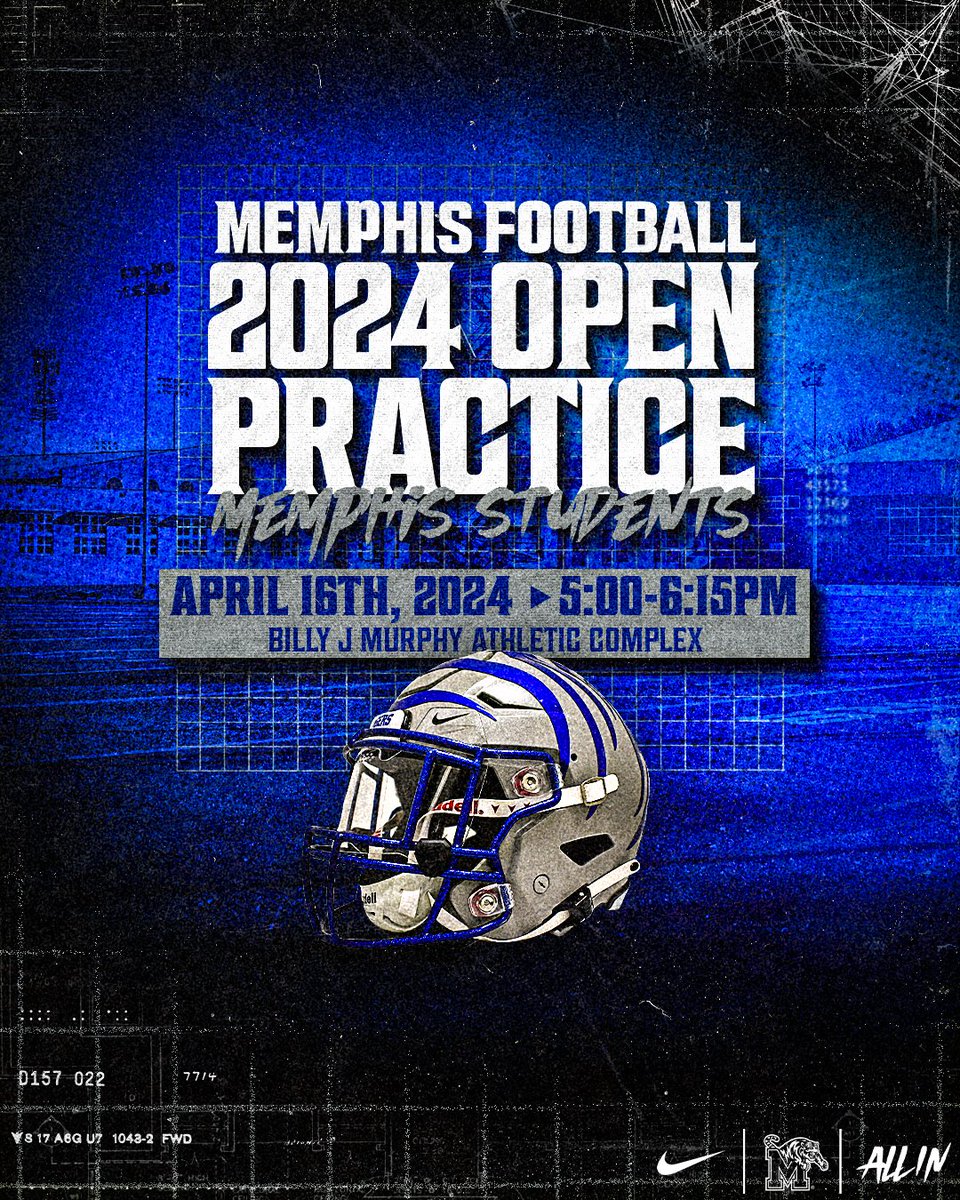 𝗢𝗽𝗲𝗻 𝗣𝗿𝗮𝗰𝘁𝗶𝗰𝗲 𝗳𝗼𝗿 𝗠𝗲𝗺𝗽𝗵𝗶𝘀 𝗦𝘁𝘂𝗱𝗲𝗻𝘁𝘀 Join us next Tuesday, April 16th from 5:00-6:15PM at the Billy J. Murphy Complex for your first chance to see @MemphisFB in action! Sign up now, there will be FREE food ⬇️ 🔗 gotigersgo.me/OpenPractice4-…