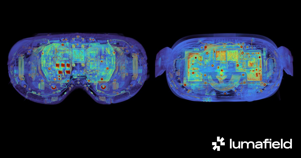 Here are CT scans of the Apple Vision Pro vs Meta Quest 3 and Pro by Lumafield 🤩 What incredible pieces of tech! Their full insights are here: lumafield.com/article/apple-…