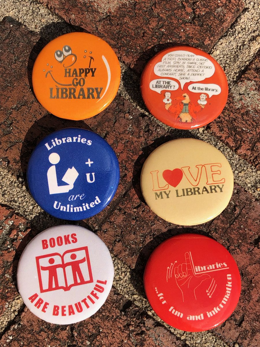 If you haven't already heard, it's National Library Week! Stop by our locations across campus this week to try to collect these limited edition, this-week-only vintage library buttons. And thank you to @busybeaverbuttonco for allowing us to use these images!